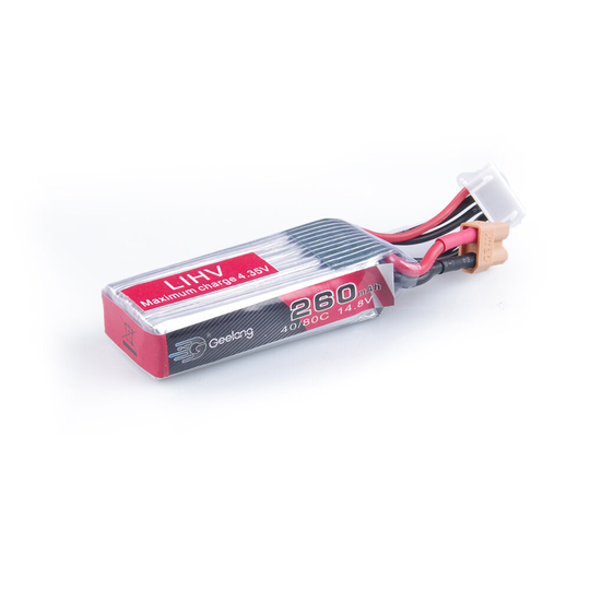 GEELANG LIHV 260mAh 4S 14.8V 40 / 80C litiumbatteri XT30 Plug för Anger75X Whoop RC Drone FPV Racing