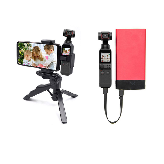 Plaststativ med tillbehör för datakabelns expansionsadapter för DJI Pocket 2 handhållen Gimbal-kamera