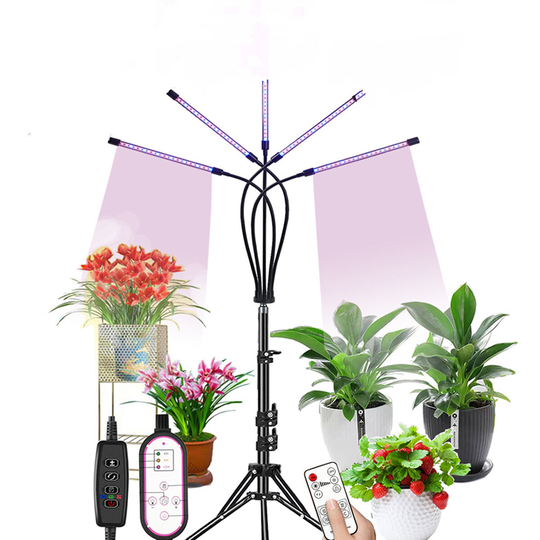 LED Grow Light Fjärrkontroll Växtlampor med stativ för inomhusväxter