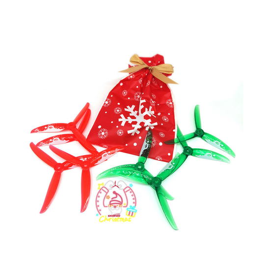 4 par Gemfan Vanover 5136 Chrismas Edition 5,1x3,6 5,1 tums 3-bladspropeller Xmas för RC Drone FPV Racing