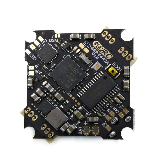 25,5x25,5mm GEPRC GEP-12A-F4 V1.4 F411 F4 Flight Controller AIO OSD BEC Strömgivare & 12A BL_S 2-4S 4In1 ESC för RC Dron