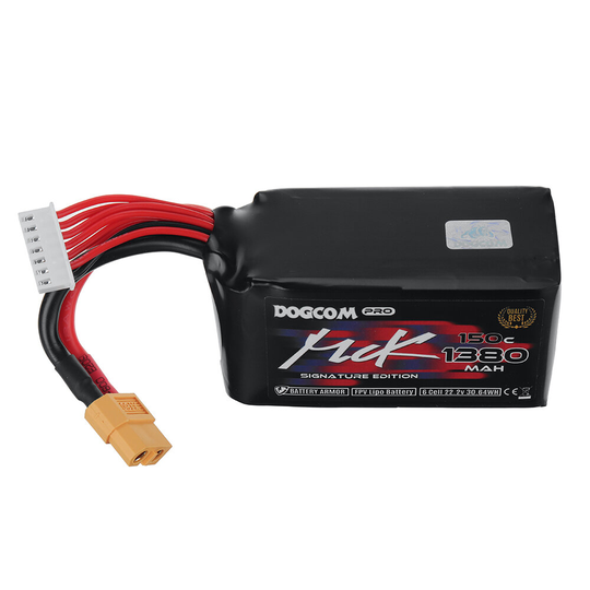 DOGCOM MCK 22.2V 1380mAh 150C 6S LiPo-batteri XT60-kontakt för FPV Racing Drone