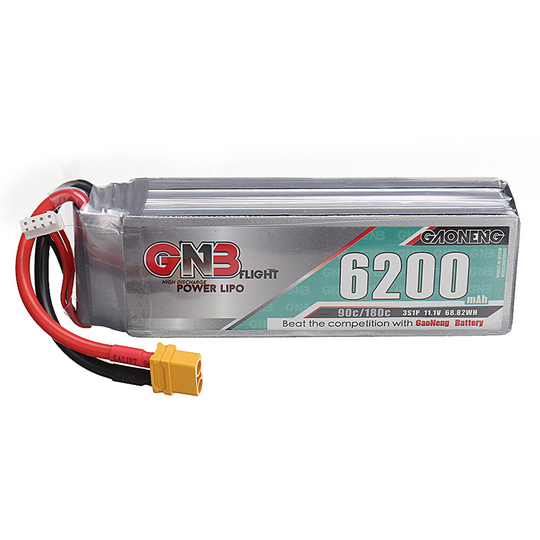 Gaoneng GNB 11.1V 6200mAh 90C 3S LiPo-batteri med T / XT60 / XT90/EC5 / TRX-kontakt för FPV Racing Drone