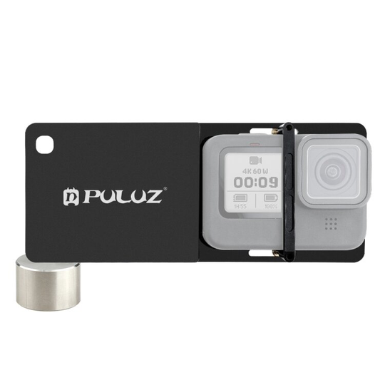 PULUZ PU526B Mobiltelefon Gimbal Switch Mounting Plate Adapter Handheld Stabilizer Clamp Kompatibel för GoPro HERO 9 Bla
