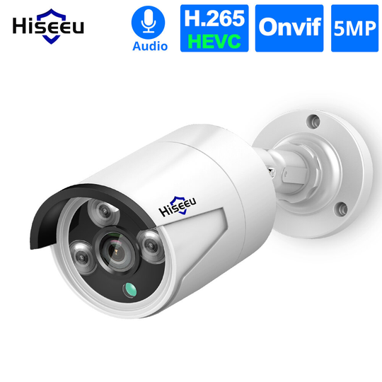 Hiseeu HB615 H.265 5MP säkerhet IP-kamera POE ONVIF utomhus vattentät IP66 CCTV P2P videokamera