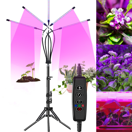 5 Hesds LED Grow Light Plant växande lampor med stativ för inomhusväxter
