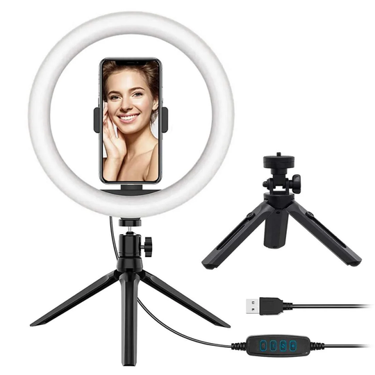 Ring Light jalustalla - 26 cm