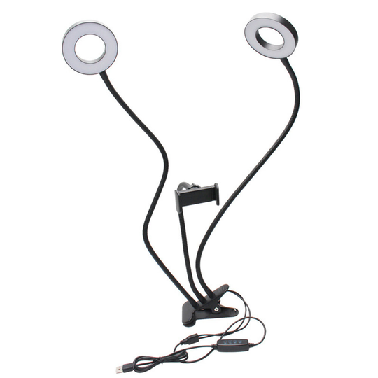 3 i 1 LED-ringljus Dimbar belysningssats Telefonselfiestativ för telefonkamera