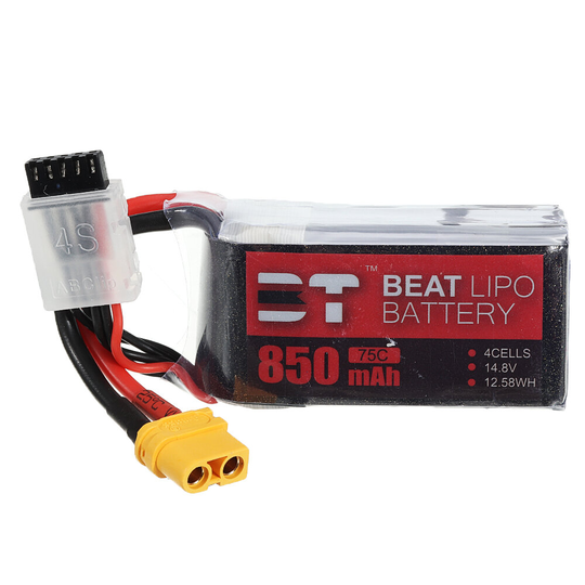 BT 14.8V 850mAh 75C 4S Lipo Battery XT60-kontakt för RC FPV Racing Drone