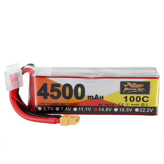 ZOP Power 14.8V 4500mAh 100C 4S Lipo Battery XT60-kontakt för FPV RC Drone