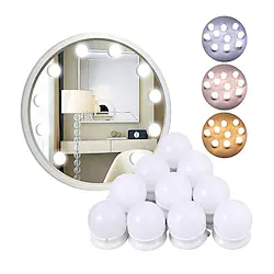 1pcs Dimmable Tri-colors Wall Lamp LED Makeup Mirror Vanity 10Led Light Bulbs Led Lamp Touch Switch USB Cosmetic Lighted Dressing table Lightinthebox