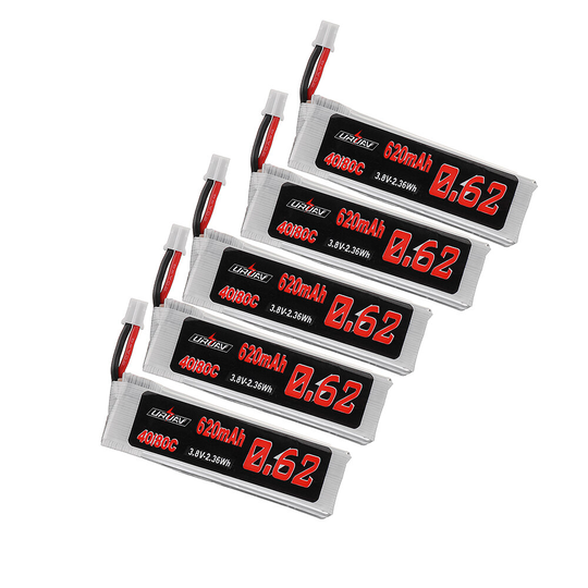5 Stk URUAV 3,8V 620mAh 40C / 80C 1S HV 4,35V Lipo-batteri PH2.0 Plug för FPV RC Drone