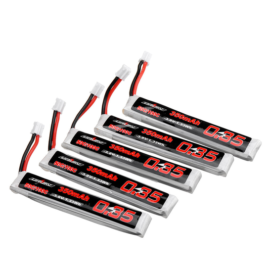 5st URUAV 3.8V 350mAh 50 / 100C 1S Lipo Batteri PH2.0 Plug för RC Racing Drone