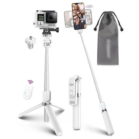 ELEGIANT Selfie Stick Lätt aluminium allt i One Utdragbart bluetooth stativ med fjärrkontroll för iPhone Galaxy för Gopr