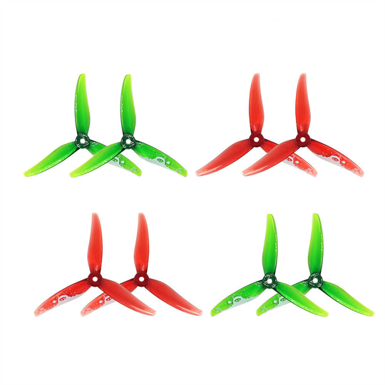 4 par Gemfan Hurricane 51466 V2 Christmas XMAS 3-blads 5 tums propeller för RC Drone FPV Racing