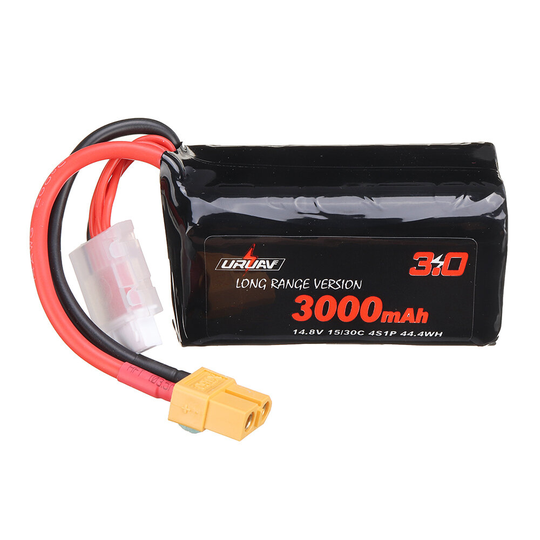 URUAV VTC6 18650 4S 14.8V 3000mAh 15 / 30C 4S1P LR Li-ion LionPack-batteri XT60-kontakt för GEPRC Crocodile Baby 4 Croco