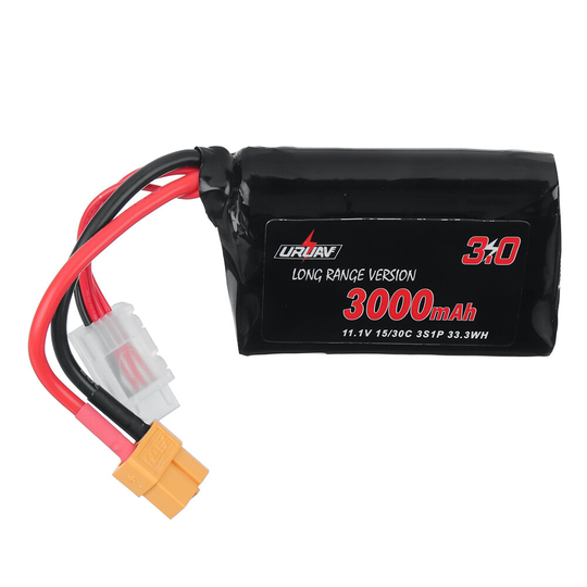URUAV 11.1V 3000mAh 15/30C 3S Long Range Li-ion Batteri XT60 Plugg för FPV Racing Drone