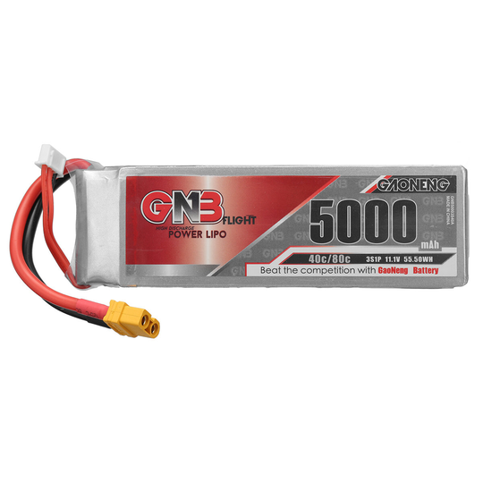 Gaoneng GNB 11.1V 5000mAh 40C 3S LiPo Batteri XT60 / XT90/T Plug för RC Racing Drone
