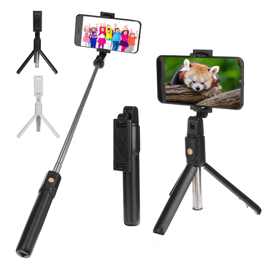 K07 Mini bluetooth Fjärrkontroll Selfie Stick Utdragbar stativtelefonhållare