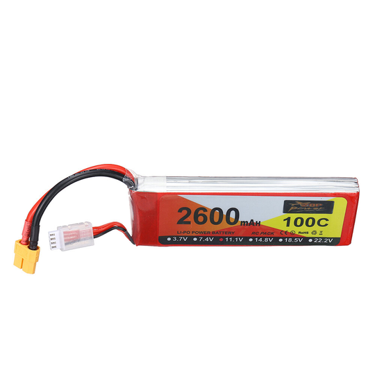 ZOP Power 11.1V 2600mAh 100C 3S LiPo Batteri XT60 Plugg för RC Drone