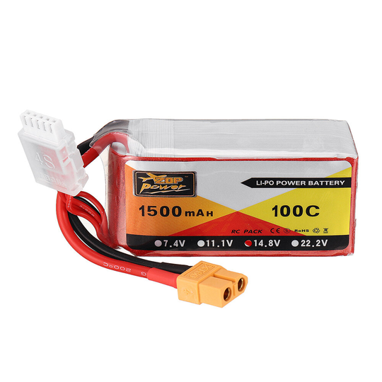ZOP POWER 14.8V 1500mAH 100C 4S Lipo-batteri med XT60-kontakt för Eachine Wizard X220S FPV Racer RC Drone