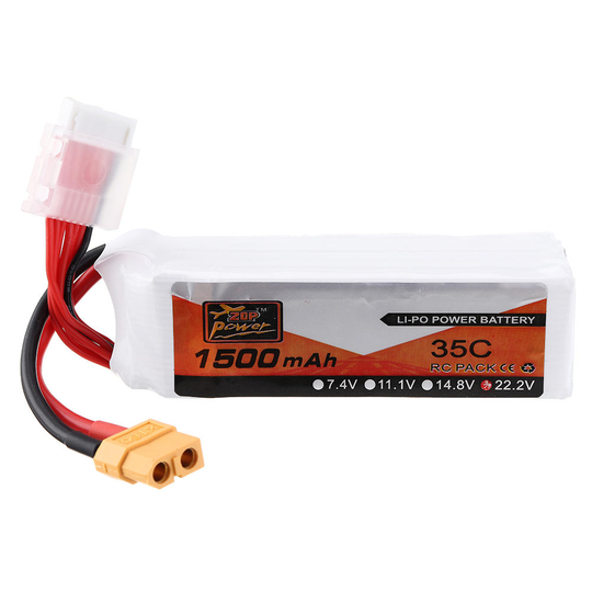 ZOP Power 22.2V 1500mAh 35C 6S Lipo Battery XT60-kontakt för FPV RC Drone