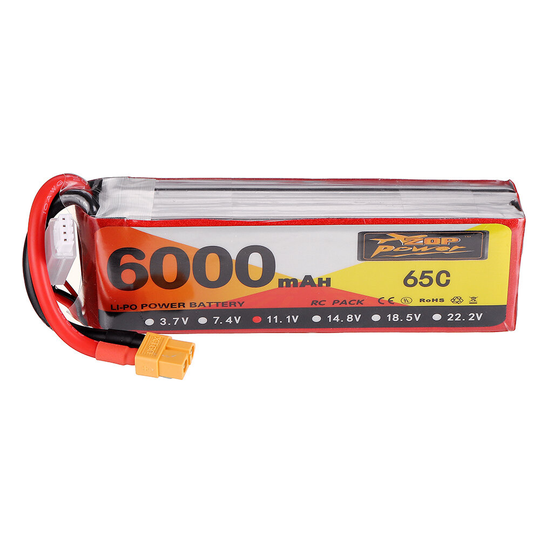 ZOP Power 11.1V 6000mAh 65C 3S Lipo Battery XT60 Plug för RC Drone
