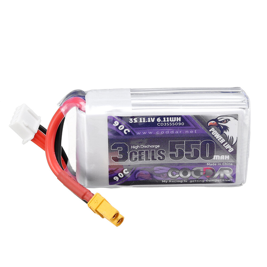CODDAR 11.1V 550mAh 90C 3S Lipo Batteri XT30 Plug för tandpetare RC Drone