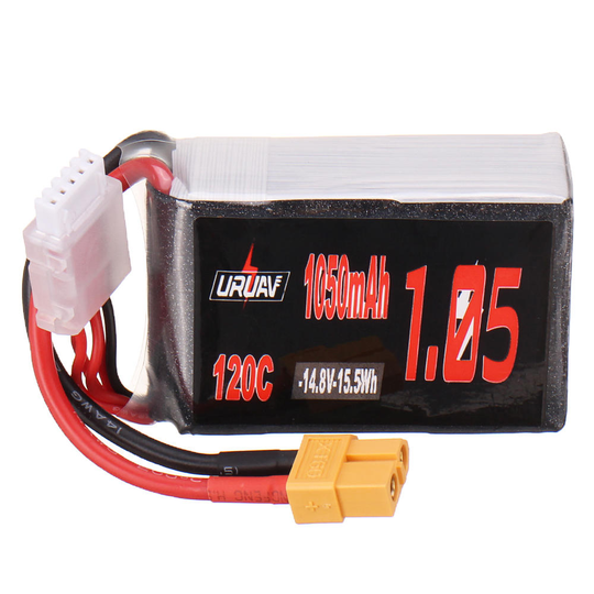 URUAV 14.8V 1050mAh 120C 4S Lipo Battery XT60 Plug för RC FPV Racing Drone