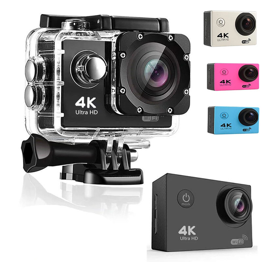 H16-6S 1080P 5MP actionkamera 140° vidvinkel sportvideokamera DV-stöd WIFI Flerspråkig med vattentät fodral Cykelsats