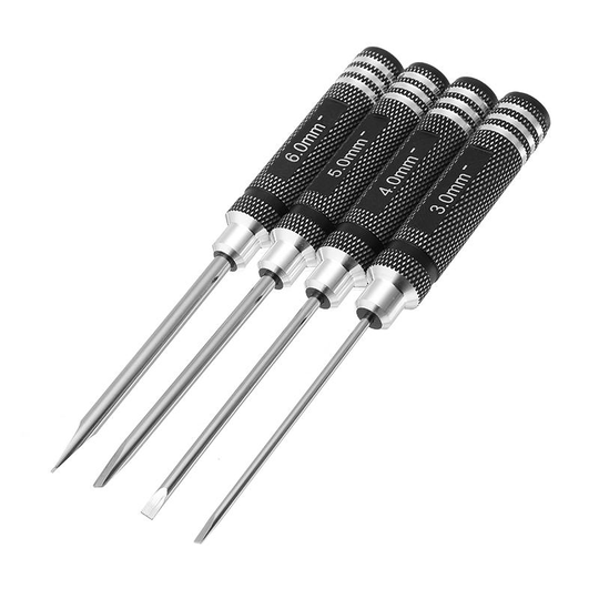 YZ-011 4st 3.0 / 4.0 / 5.0 / 6.0mm Rak skruvmejsel verktygssats för RC-modell
