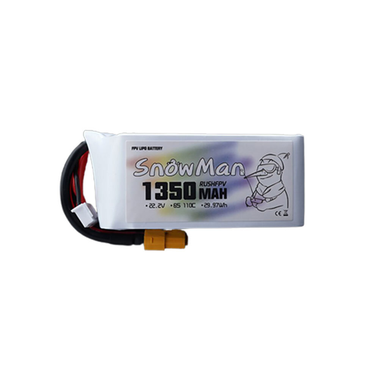 RUSH SNOW MAN 22,2V 1350mAh 110C 6S LiPo Batteri XT60 Plugg för FPV Racing Drone