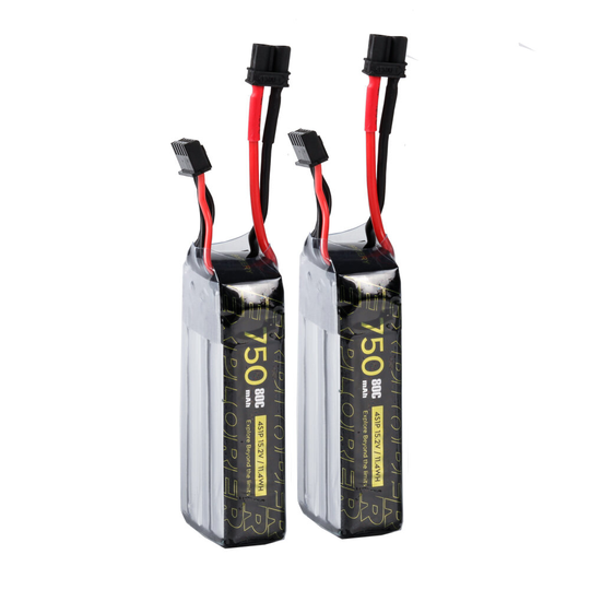 2ST Flywoo Explorer 15,2V 750mAh 80C 4S1P HV XT30 Plugg Lipo Batteri för Venom H20 2 Analog/DJI HD Mini Drone