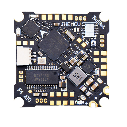 25,5x25,5mm JHEMCU RuiBet F4 AIO 1-2S Flight Controller med 5V BEC Output Inbyggd 12A BLheli_S 4in1 Borstlös ESC för RC
