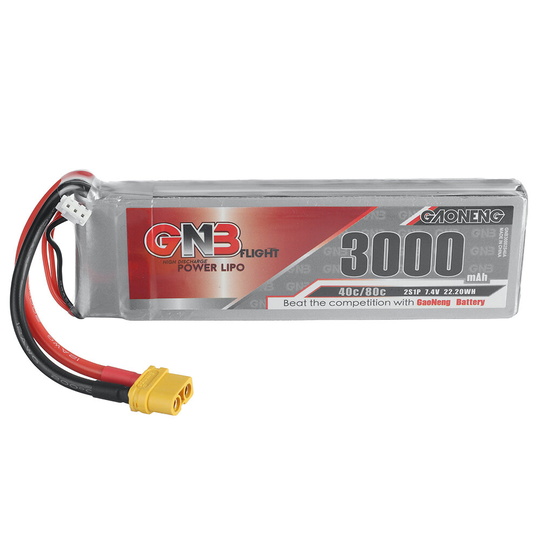 Gaoneng GNB 7.4V 3000mAh 40C 2S LiPo Batteri XT60 / XT90/T Plug för FPV Racing Drone