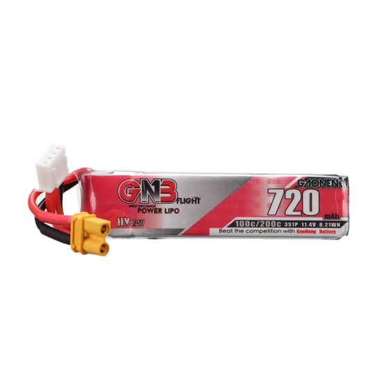 Gaoneng GNB 11.4V 720mAh 100C 3S LiPo -batteri XT30 Plug för FPV Racing Drone