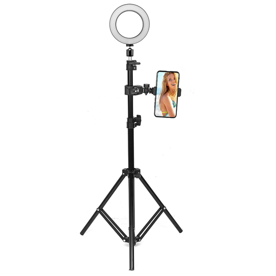 16cm 2700K-5500K Dimbar USB LED-ringlampa Universell telefonhållare Justerbar stativstativ för Makeup Selfie Video Youtu