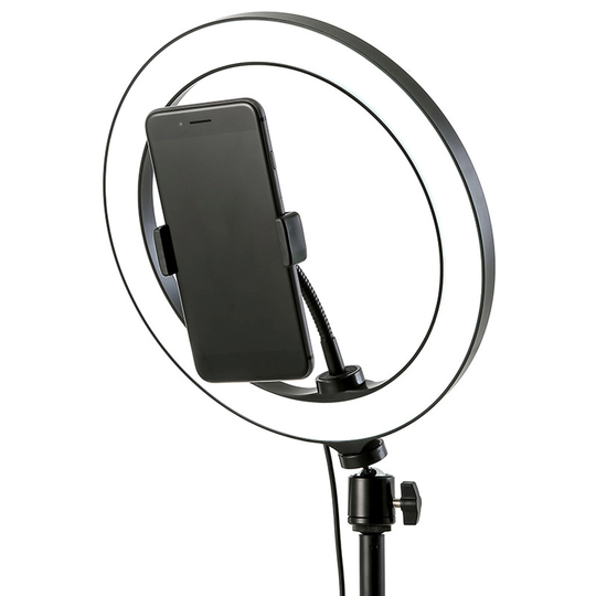 Ringfyllningslampa 12W Live Light USB Power Flat Ring Light LED-lampa med telefonhållare