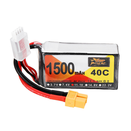 ZOP Power 11.1V 1500mAh 40C 3S Lipo Batteri XT60 Plug för Eachine Wizard X220 FPV Racing RC Drone