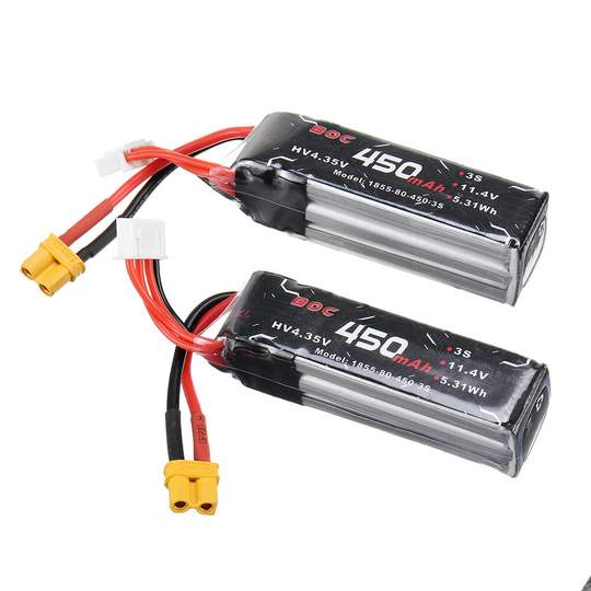 ALIENMODEL HV 11.4V 450mAh 80C 3S Lipo-batteri XT30 Plug för RC Aircraft Quapcopter Drone