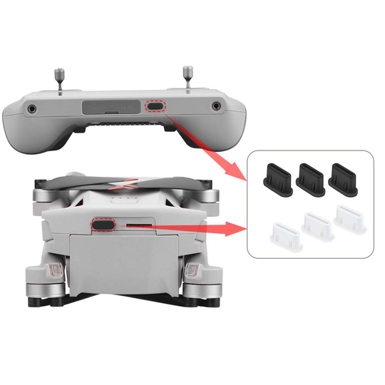 Fjärrkontroll Type-C Plugg Dammtät Lock Controller Laddningsport Skydd Dammlock 3st för DJI Mini 3 PRO RC Drone Quadcopt