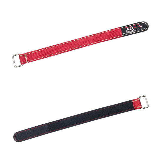 2 Stk RJXHOBBY 20mm batteri remmen metallspänne 150-1000mm längd röd färg för RC Drone