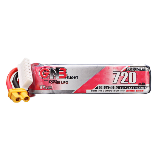 Gaoneng GNB 22.8V 720mAh 100C 6S LiPo -batteri XT30 Plug för FPV Racing Drone