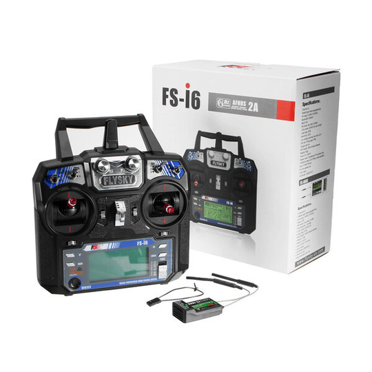 FlySky FS-i6 2.4G 6CH AFHDS RC-radiosändare med FS-iA6B-mottagare för RC FPV Drone Engineering Vehicle Boat Robot