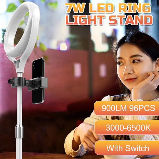 8-tums 96PCS LED-ringljus Dimbar stativsats för Makeup Live Smart Phone / Kamera