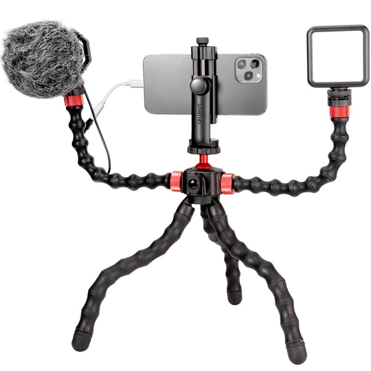 Ulanzi Smartphone Filmaking Kit Video Vlogg Kit med stativ Micrpphone VL49 Video Light Lamp Flexibelt stativ med arm Sel