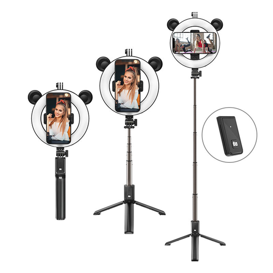 BOROFONE BY6 bärbar 6-tums 10-lägesdämpning LED-ringfyllningslampa BT4.0 fjärrkontroll YouTube Tiktok VK Vlog Makeup Liv