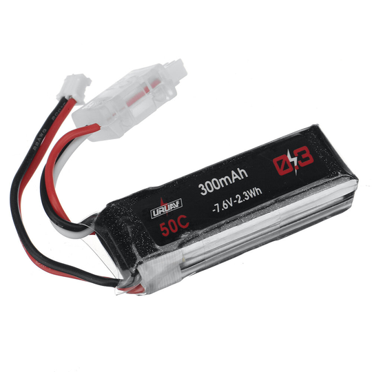 URUAV 7.6V 300mAh 50C 2S LiPo-batteri PH2.0 Plug för RC Drone