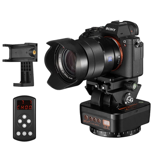 YT-1000 360° Auto Motoriserad Pan Tilt Gimbal PTZ med fjärrkontroll Telefonklämma 1/4 skruvhål Roterande videostabilisat