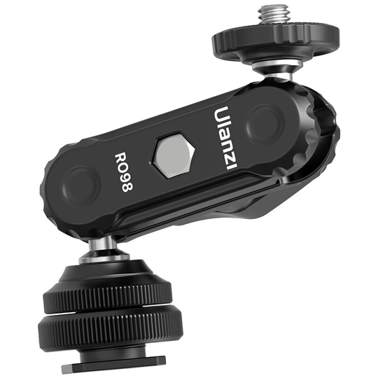 Ulanzi R098 Double Ball Heads Magic Arm med Cold Shoe Mount 1/4 tums skruv för DSLR Kamera Monitor Fäste Mikrofon Video